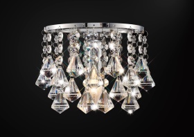 D0161  Acton Crystal Wall Lamp 1 Light Polished Chrome Prism Crystal